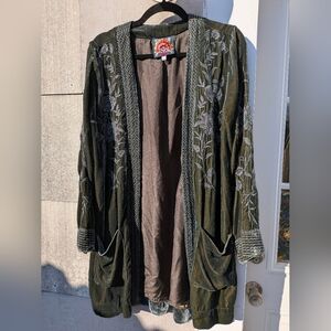 Johnny Was Adelle Velvet Smoking Jacket